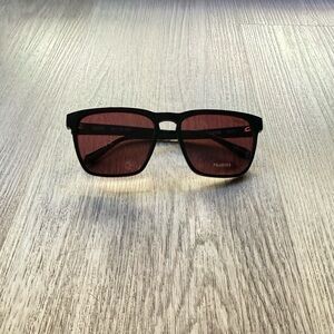 quay australia unplugged black & orange square modern Polarized sunglasses NEW